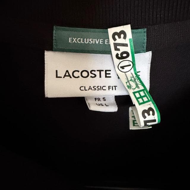 LACOSTE 別注 フルオープン 長袖 ポロシャツ ラコステ 5 日本製 黒