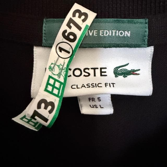 LACOSTE 別注 フルオープン 長袖 ポロシャツ ラコステ 5 日本製 黒