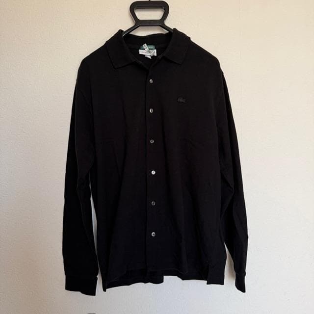 LACOSTE 別注 フルオープン 長袖 ポロシャツ ラコステ 5 日本製 黒