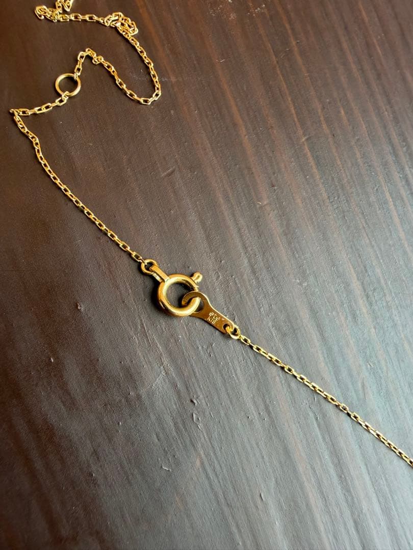 ete ブライトK18Yネックレス0.1ct 40cm 現物写真 証明書あり