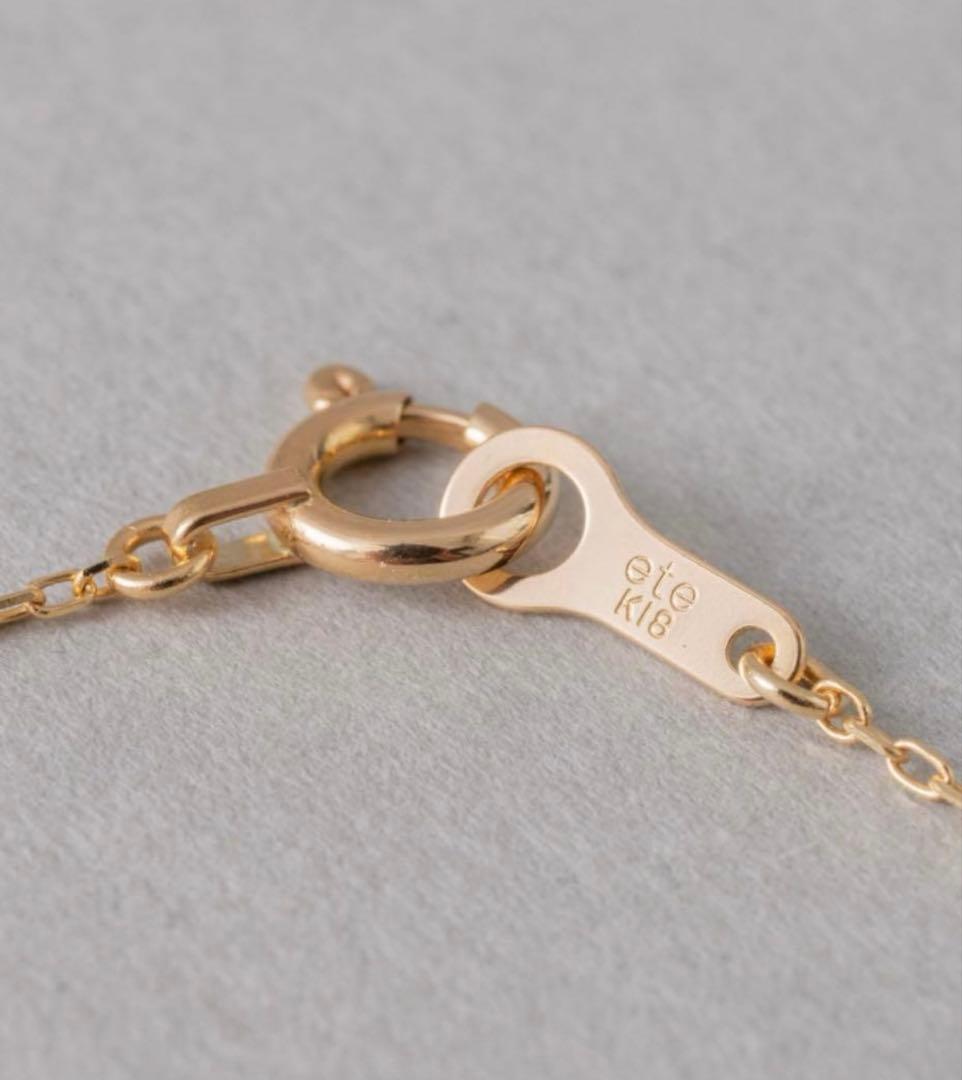 ete ブライトK18Yネックレス0.1ct 40cm 現物写真 証明書あり