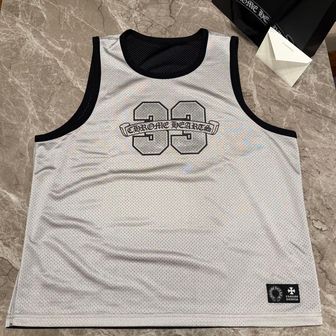 【新品】クロムハーツ リバーシブルメッシュタンクトップ ブラック×シルバー L