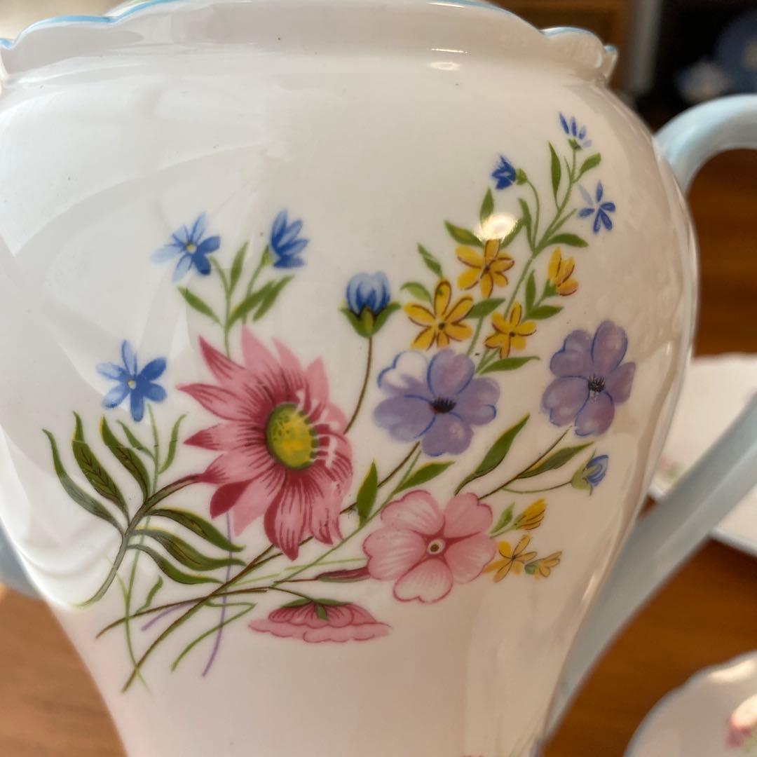 シェリー　ワイルドフラワー　色とりどりの野花が可愛い　コーヒーセット　デミタス