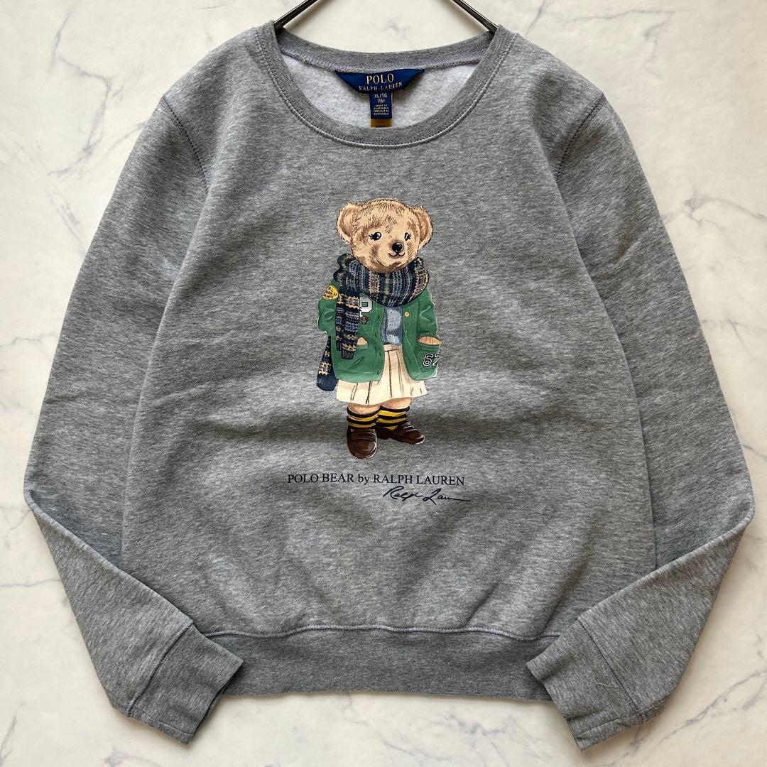 完売品 未使用級 ラルフローレン ポロベア トレーナー 裏起毛 グレー 160