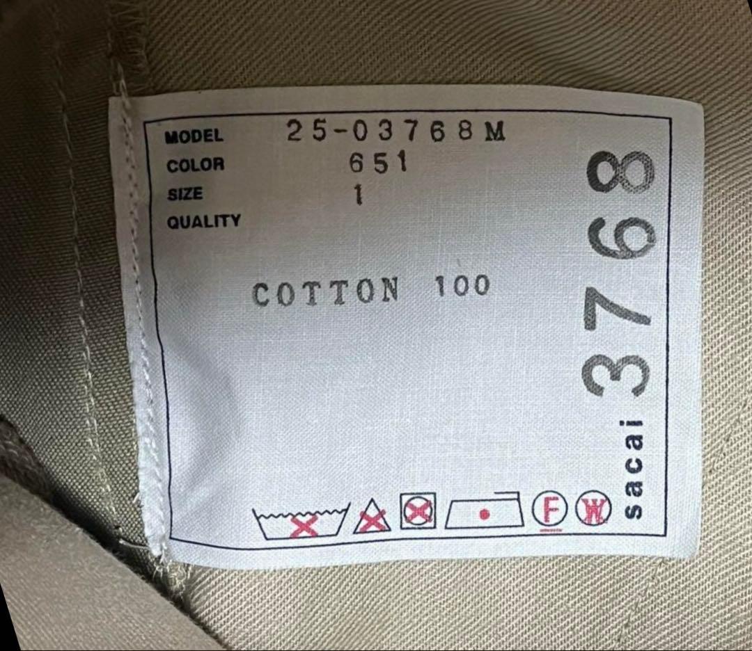 入手困難★sacaiサカイ25AW完売CottonChino Pantsサイズ3
