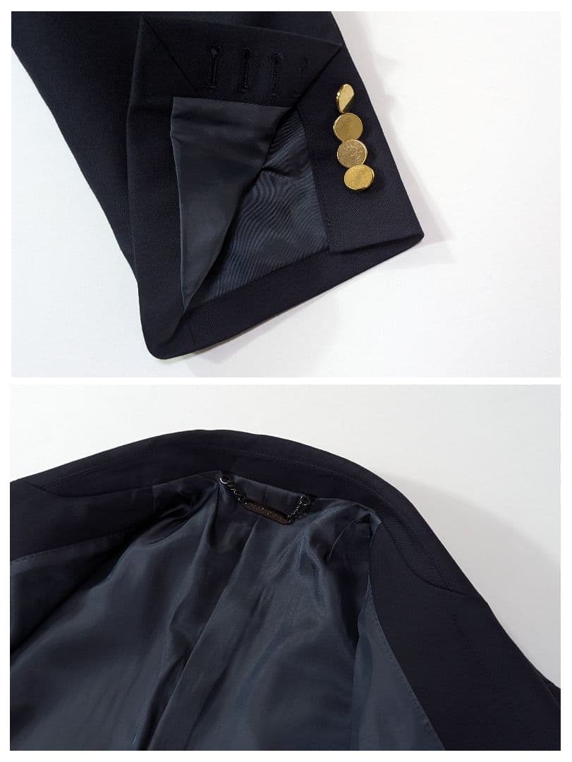 超高級★美品モンキータイム　紺ブレザー　金ボタン　ダブル　テーラードジャケット