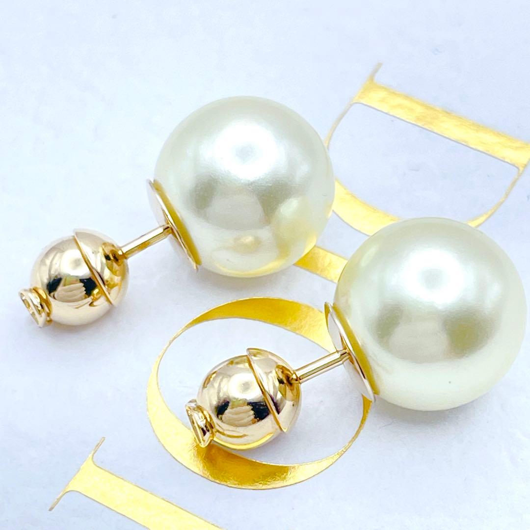 Christian Dior ピアス　パール　トライバル　ゴールド　CD