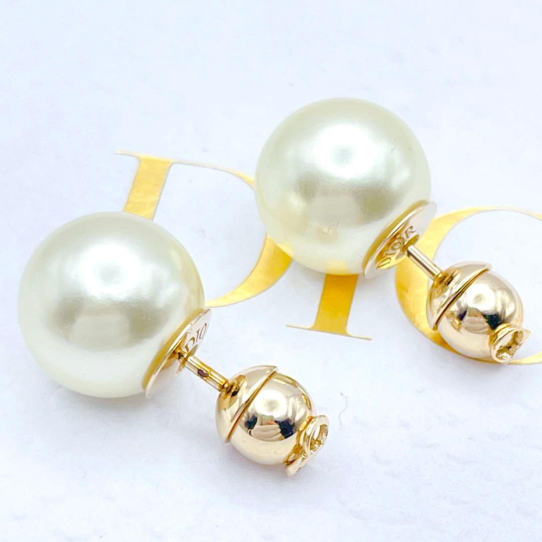 Christian Dior ピアス　パール　トライバル　ゴールド　CD