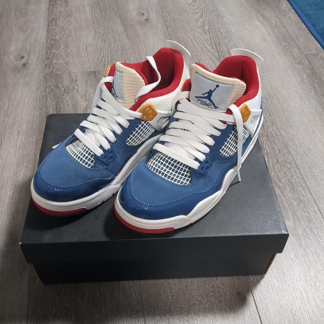 靴 NIKE AIR JORDAN 4 RETRO (GS) FRENCH BLUE