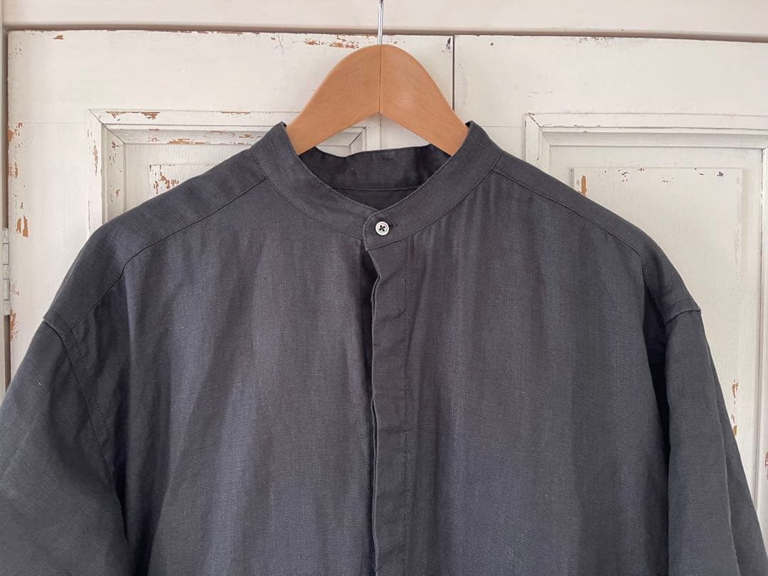 かぐれ　リネンハーフスリーブオールインワン　オーバーオール　ブラック　黒