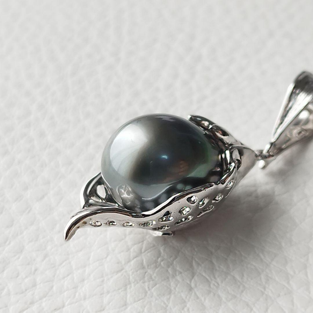 【美品】黒蝶真珠　パール　ロングネックレス　バロック　12mm　シルバー925