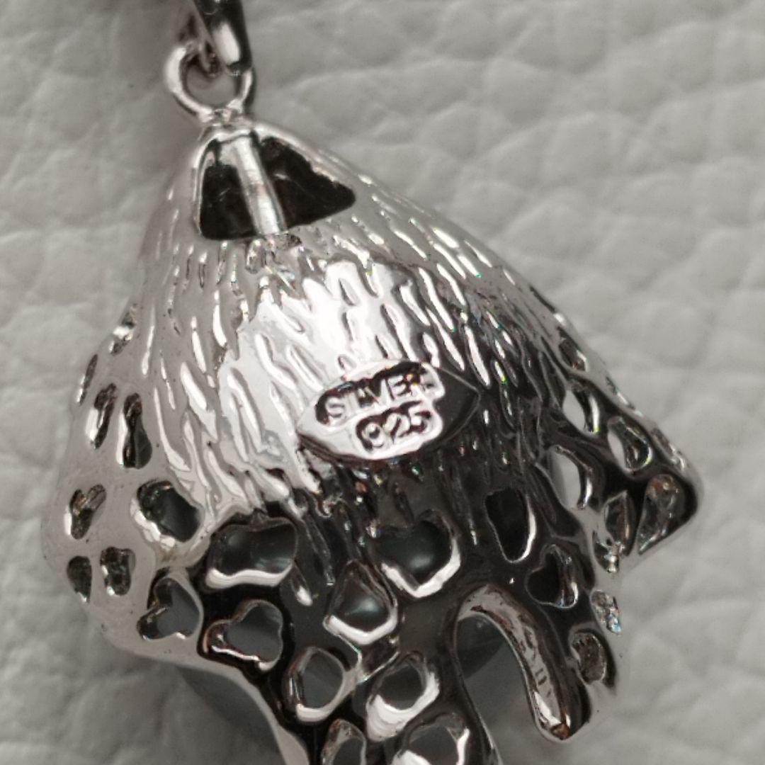 【美品】黒蝶真珠　パール　ロングネックレス　バロック　12mm　シルバー925