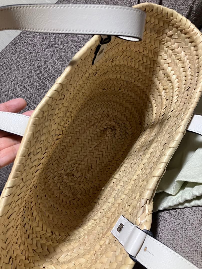 LOEWE かごバッグ ナチュラル/ホワイト　M