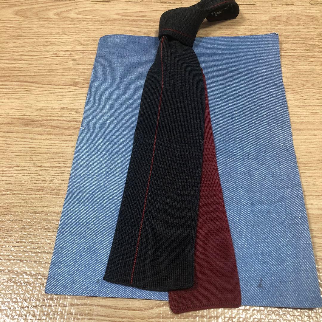 【本日限定値下レア未使用】HERMESイタリア製ニットリバーシブルシルクタイ