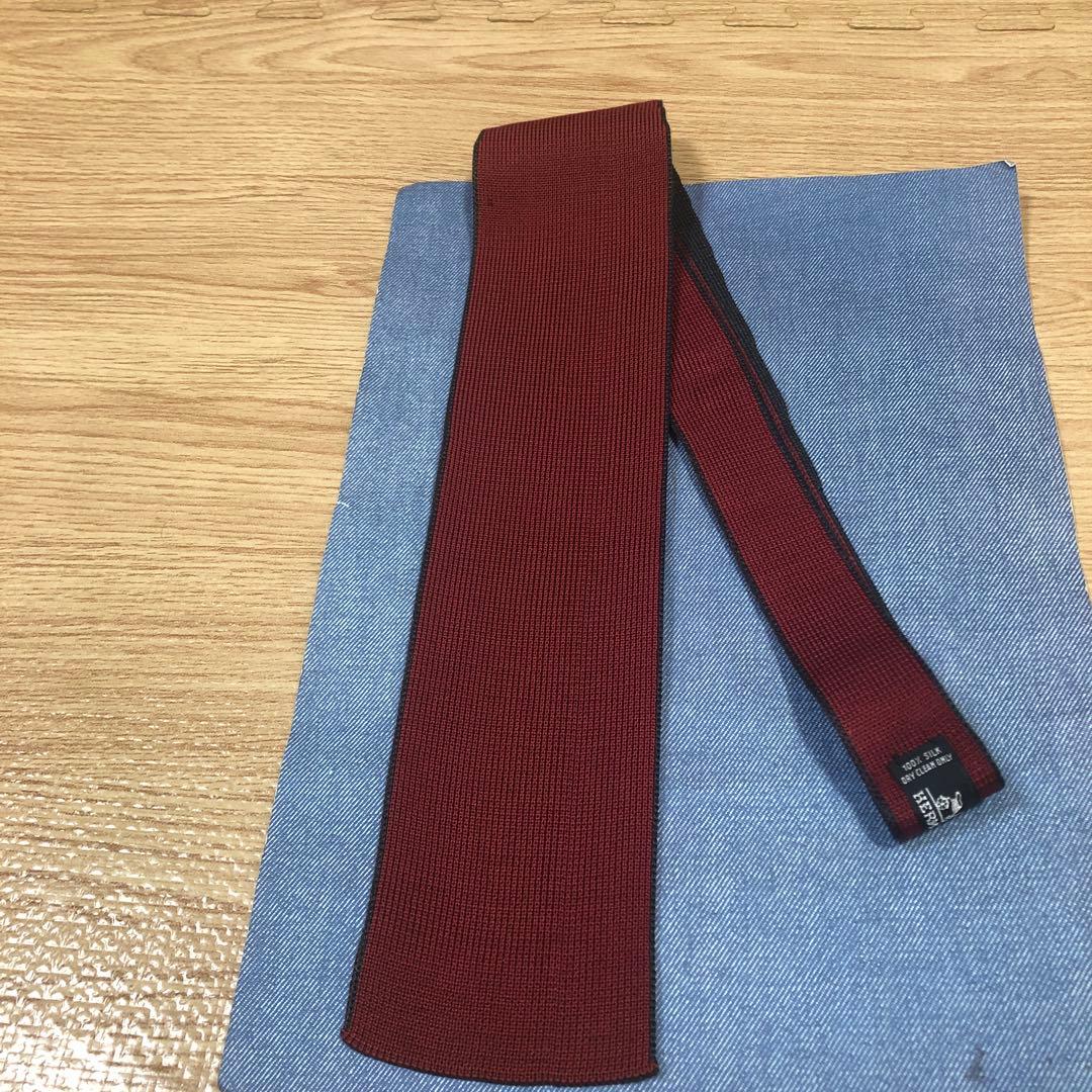 【本日限定値下レア未使用】HERMESイタリア製ニットリバーシブルシルクタイ
