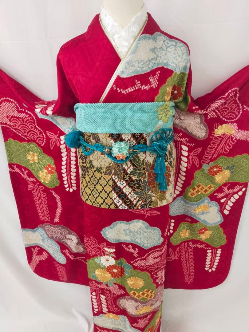 売約済み【WA-Modern】★★正絹　桶絞り　京友禅　振袖単品★★