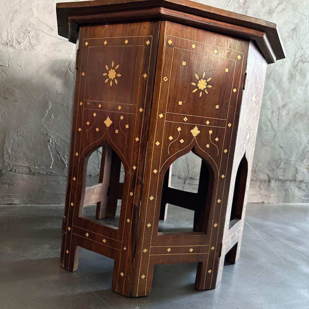 お値下げ❣️ヴィンテージ　折りたたみ8角ティーテーブル