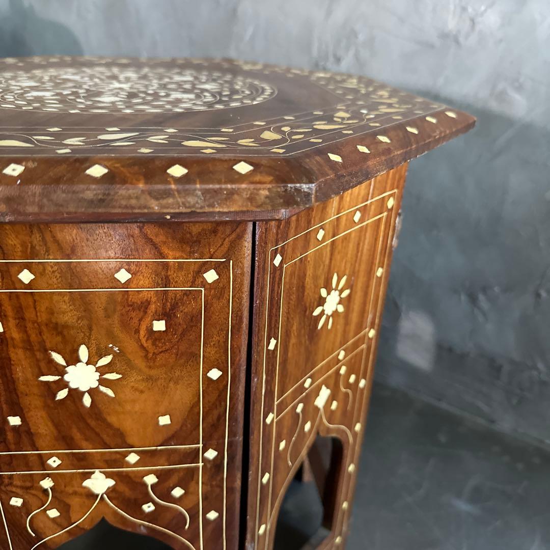 お値下げ❣️ヴィンテージ　折りたたみ8角ティーテーブル