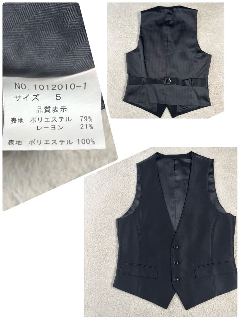 テットオム 黒 ブラック 光沢 タイト スリーピーススーツ