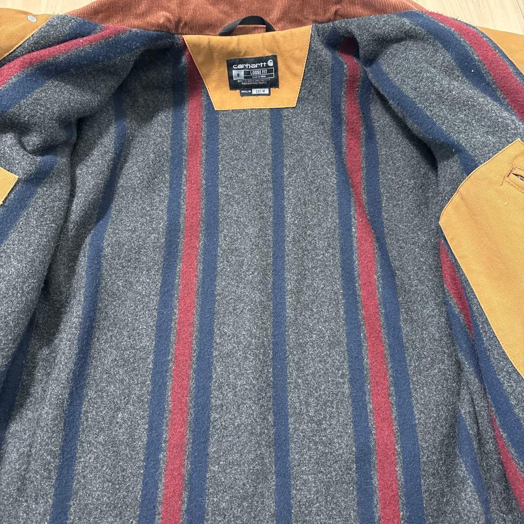 carhartt ブラウン ダックチョアコート　S ブランケット裏地　C01-M