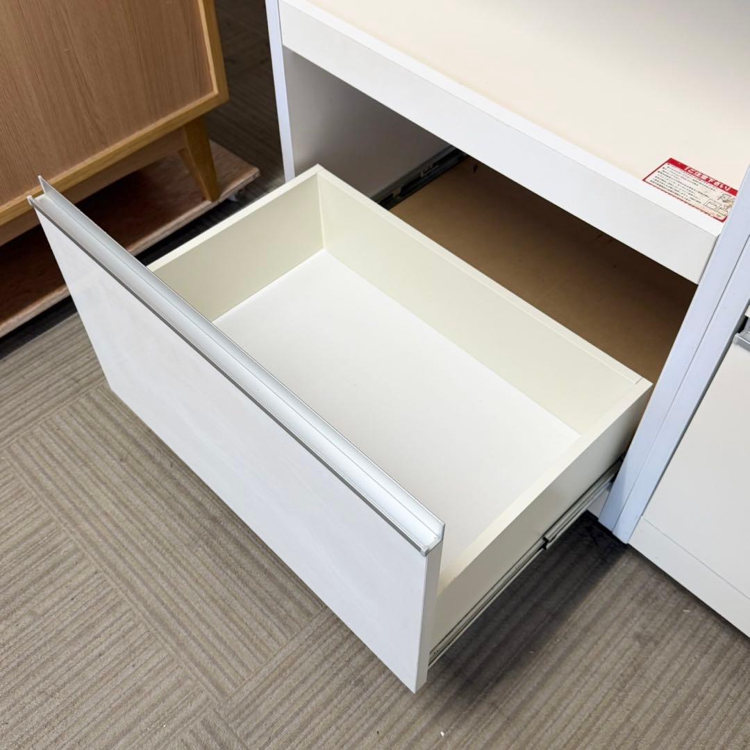 【お買い得‼️】大川家具 180cm幅キッチンカウンター 2連ダストボックス付き