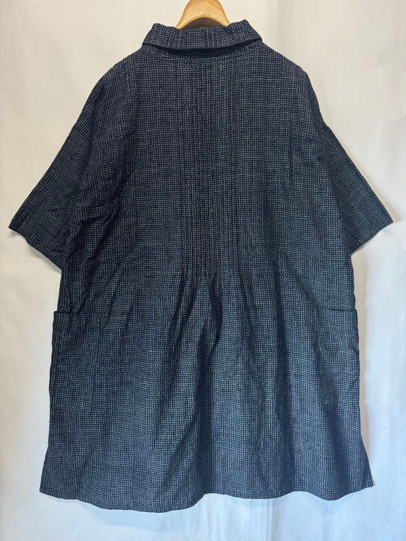 福岡久留米絣工房 藍木野 ピンタックプルオーバー ワンピース チュニック