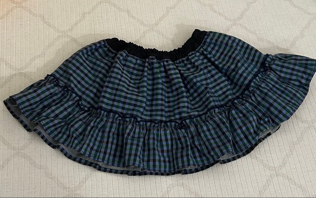 ファミリア　リバーシブル　スカート　ブルー