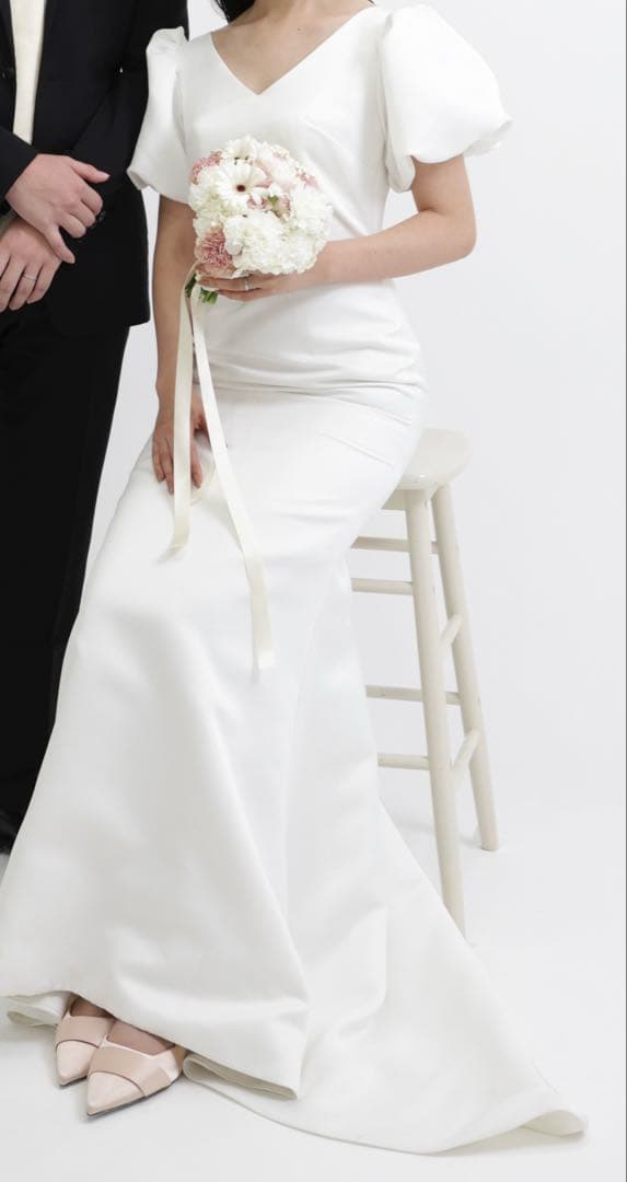 ドレスプロダクション (W253） パフスリーブ　ウェディングドレス