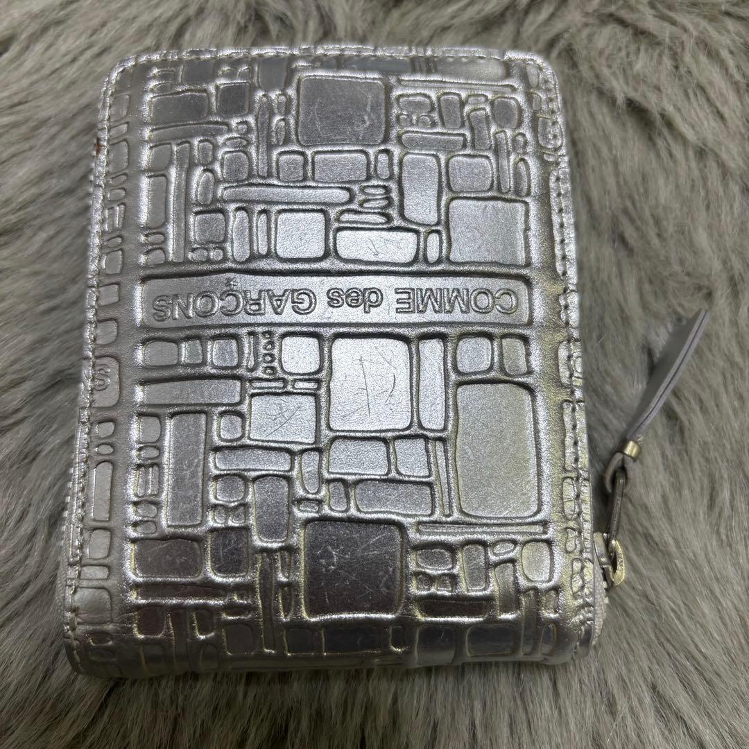 コムデギャルソン LOGOTYPE ZIP B シルバー ウォレット 未使用