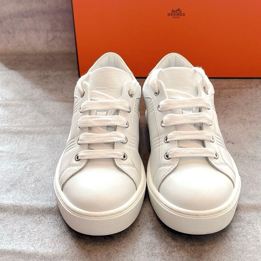 初売り❣️HERMES【未使用】エルメス♦︎白♦︎スニーカー♦︎36♦︎レディース♦︎レザー