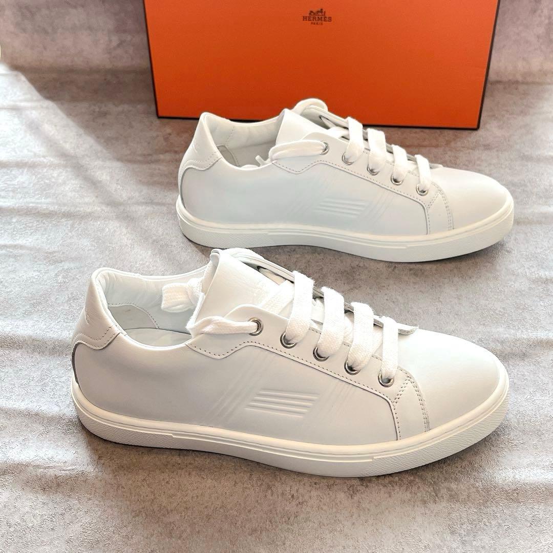 初売り❣️HERMES【未使用】エルメス♦︎白♦︎スニーカー♦︎36♦︎レディース♦︎レザー
