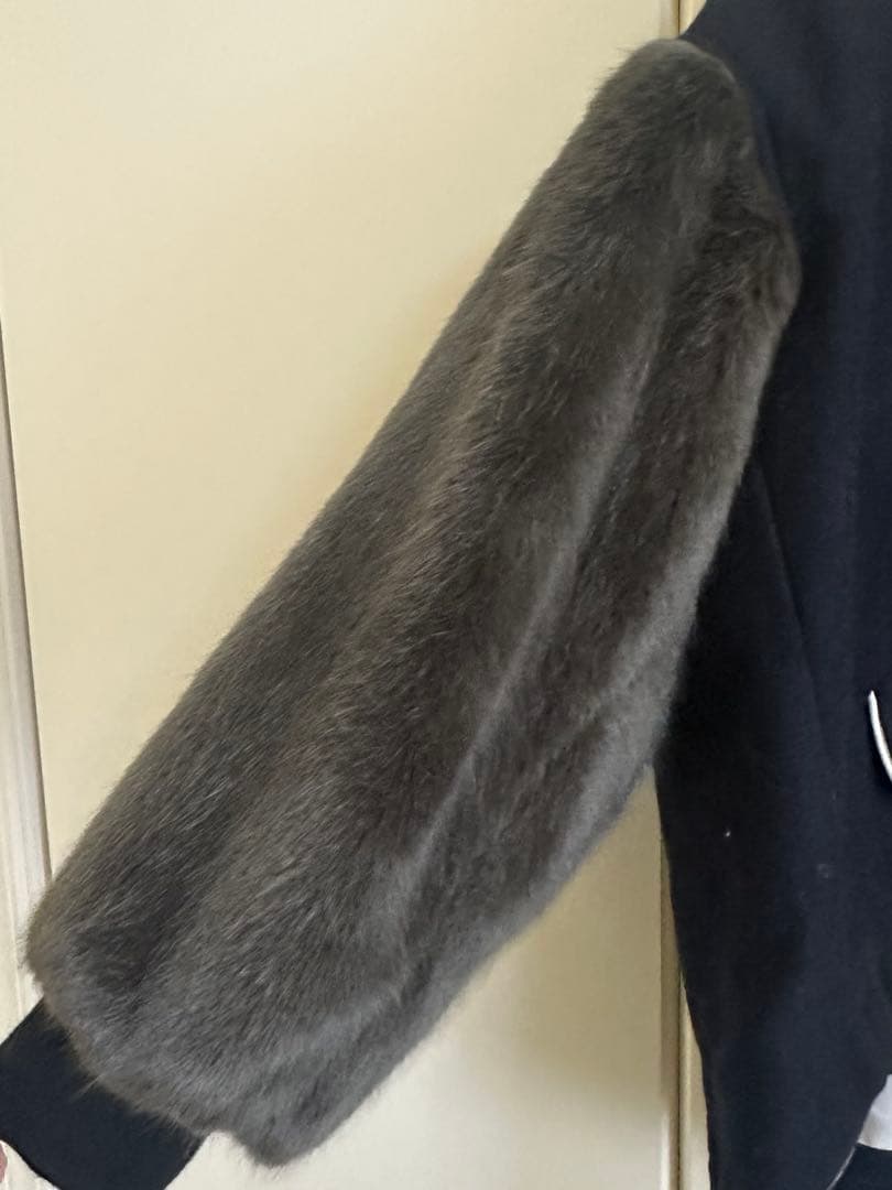 【MARGAUX】ファー袖切替 ウールブルゾン F