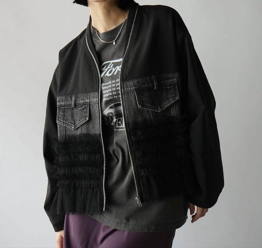 ヤマダヤ 新品　RADIATE フリル付きジャケット ブラック/グレー サイズ