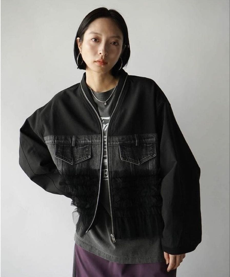 ヤマダヤ 新品　RADIATE フリル付きジャケット ブラック/グレー サイズ