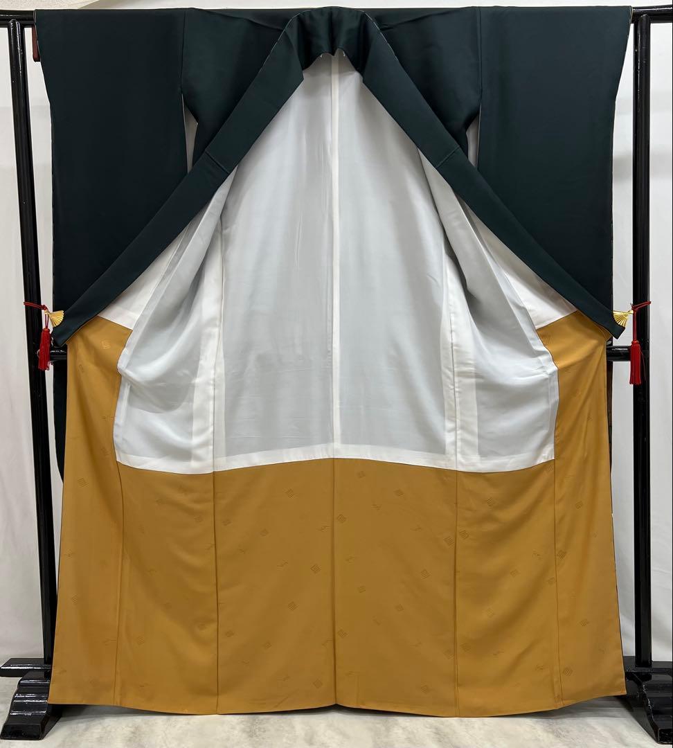 振り袖　フルセット　 玄才　金彩　しつけ付　成人式　深緑　全通長尺袋帯　590