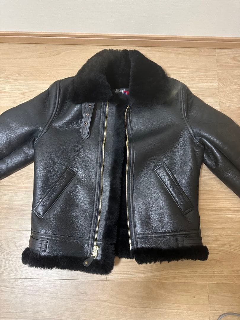 Schott ショット B-3 ムートンボンバージャケット 36 M 黒ブラック