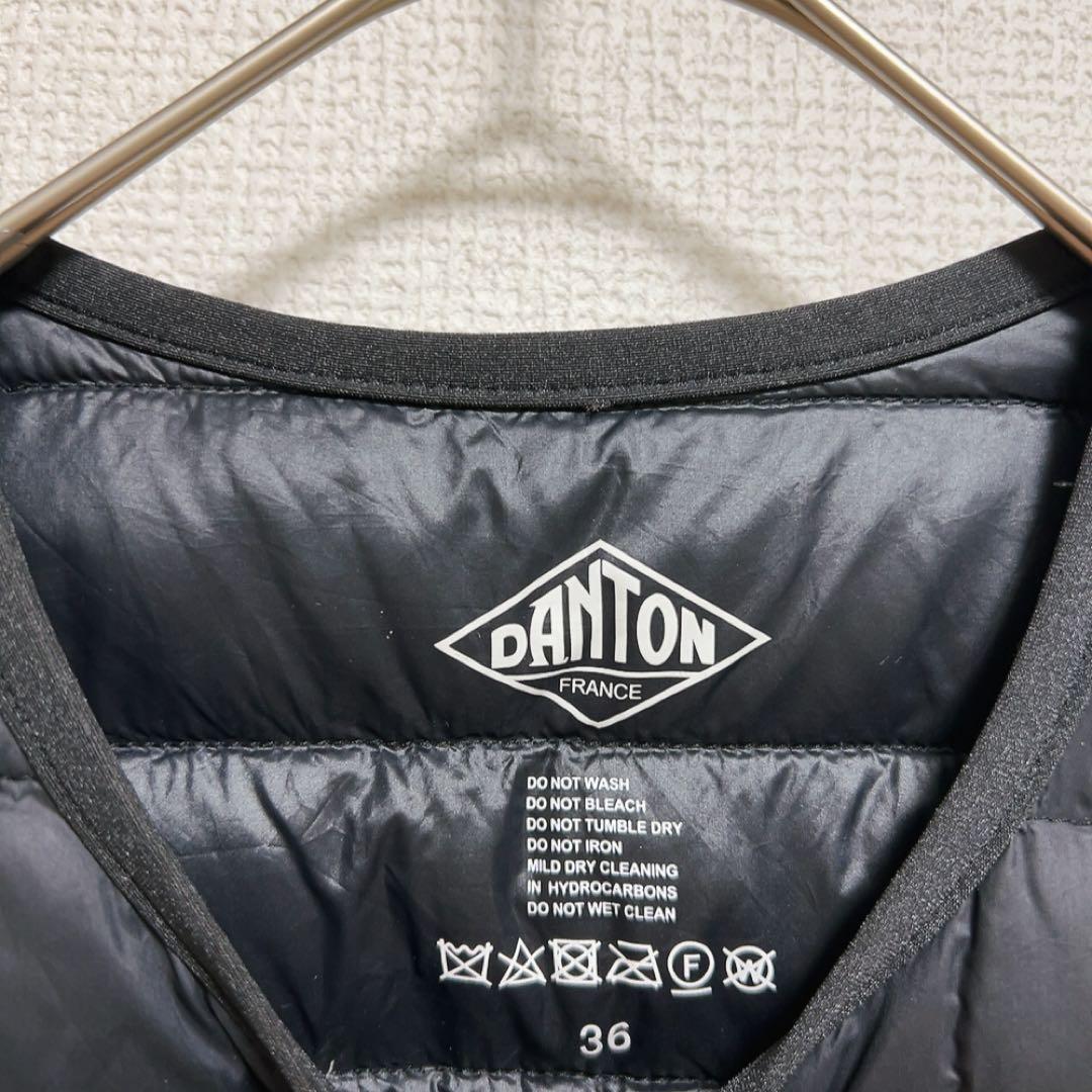 ダントン　DANTON インナーダウン　クルーネック　ベスト　ブラック