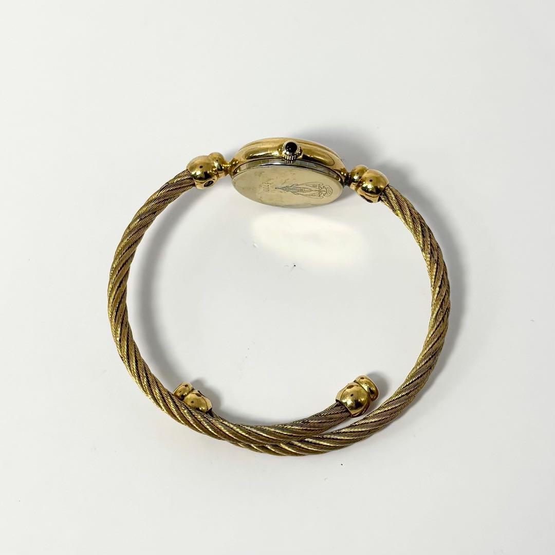 【稼働品】GUCCI グッチ 2700.2L バングルウォッチ 金 黒文字盤