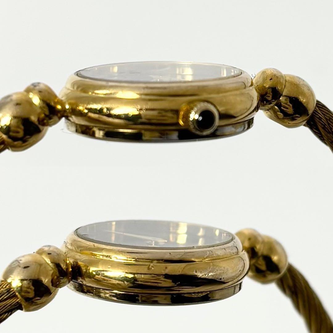 【稼働品】GUCCI グッチ 2700.2L バングルウォッチ 金 黒文字盤