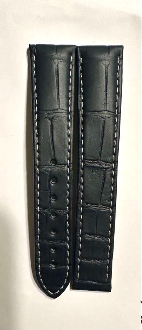 【新品未使用】オメガ　純正　アリゲーターベルト　19mm 16mm ネイビー