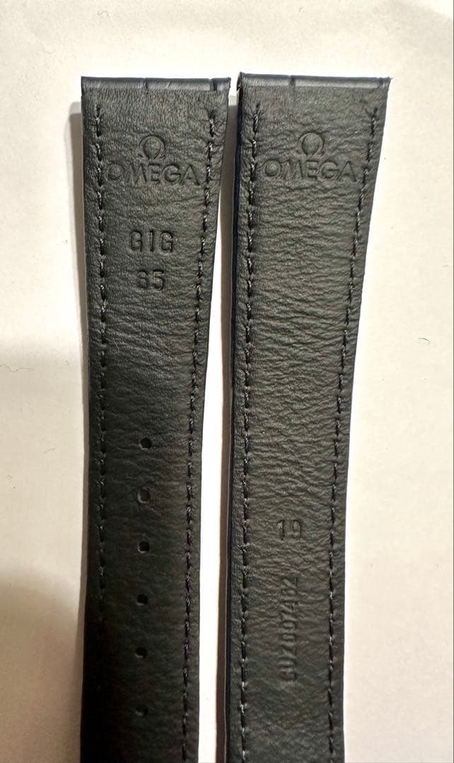 【新品未使用】オメガ　純正　アリゲーターベルト　19mm 16mm ネイビー
