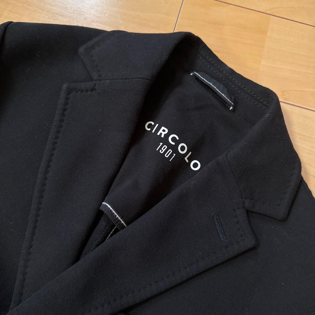 CIRCOLO チルコロ コットンジャージー ジャケット ストレッチ 黒