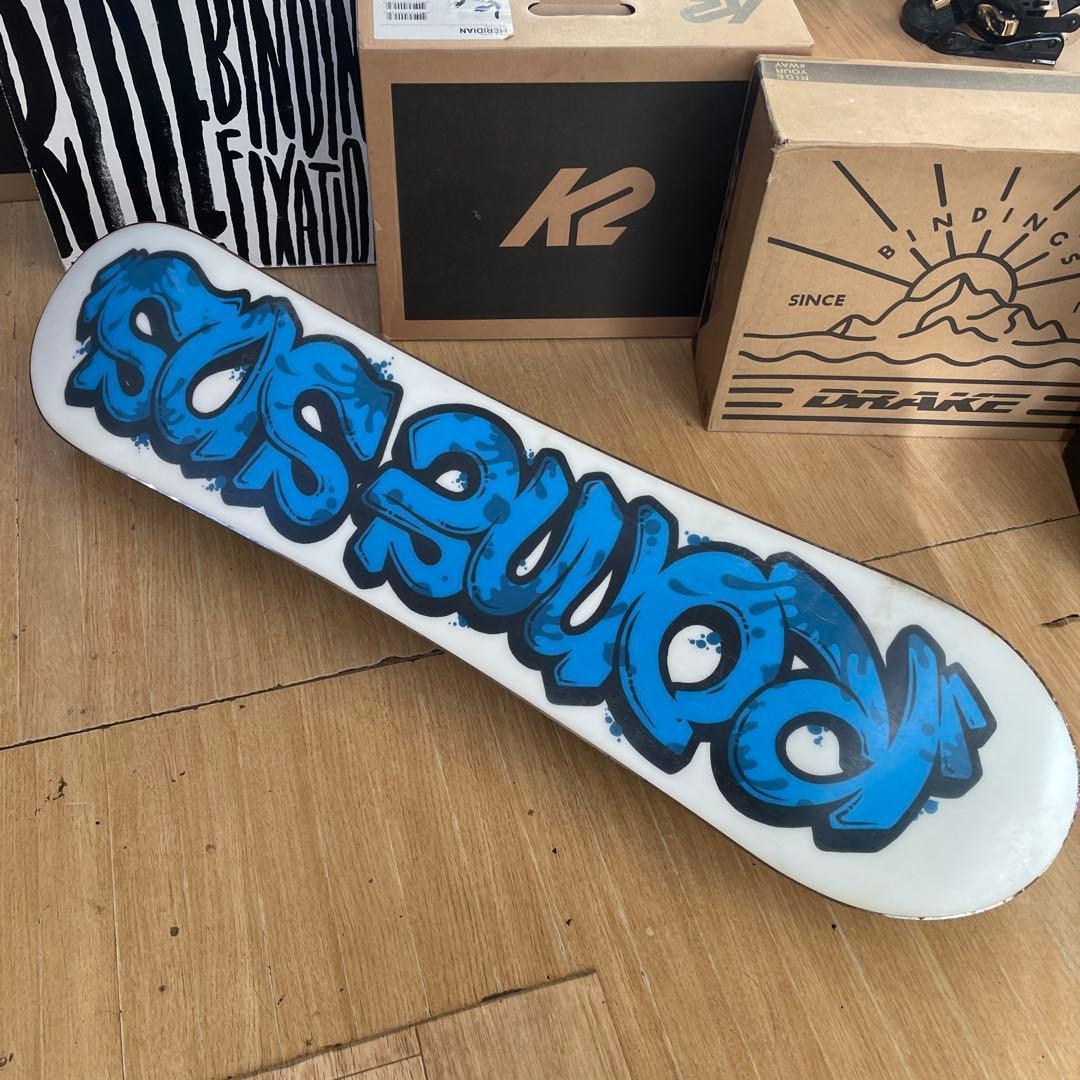 ROME　SDS×DRAKE　キッズスノーボードセット　バイン付4点セット