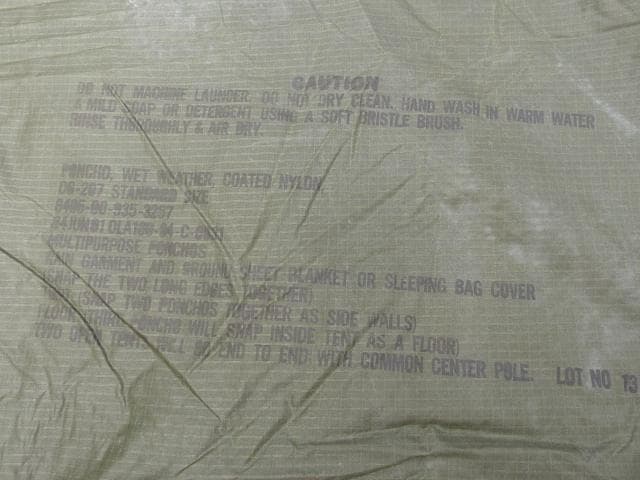 レア！ 1984” 米軍実物 OD ポンチョ リップストップ　 43