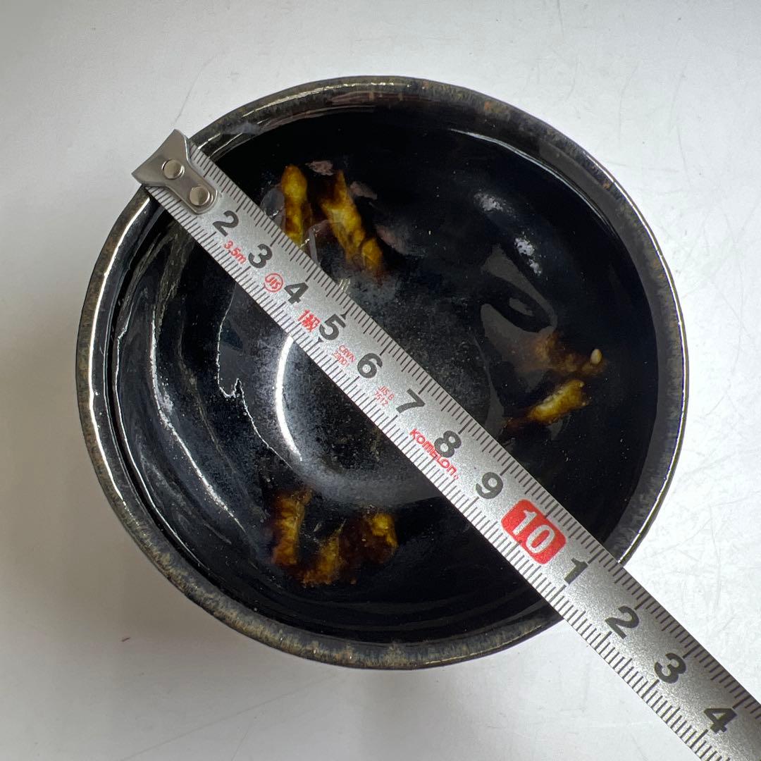 中国古玩　天目茶碗　口径約11.5㎝　木箱付　東Y8-0203①