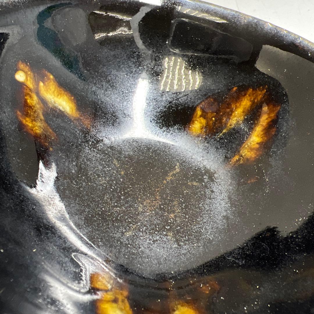 中国古玩　天目茶碗　口径約11.5㎝　木箱付　東Y8-0203①