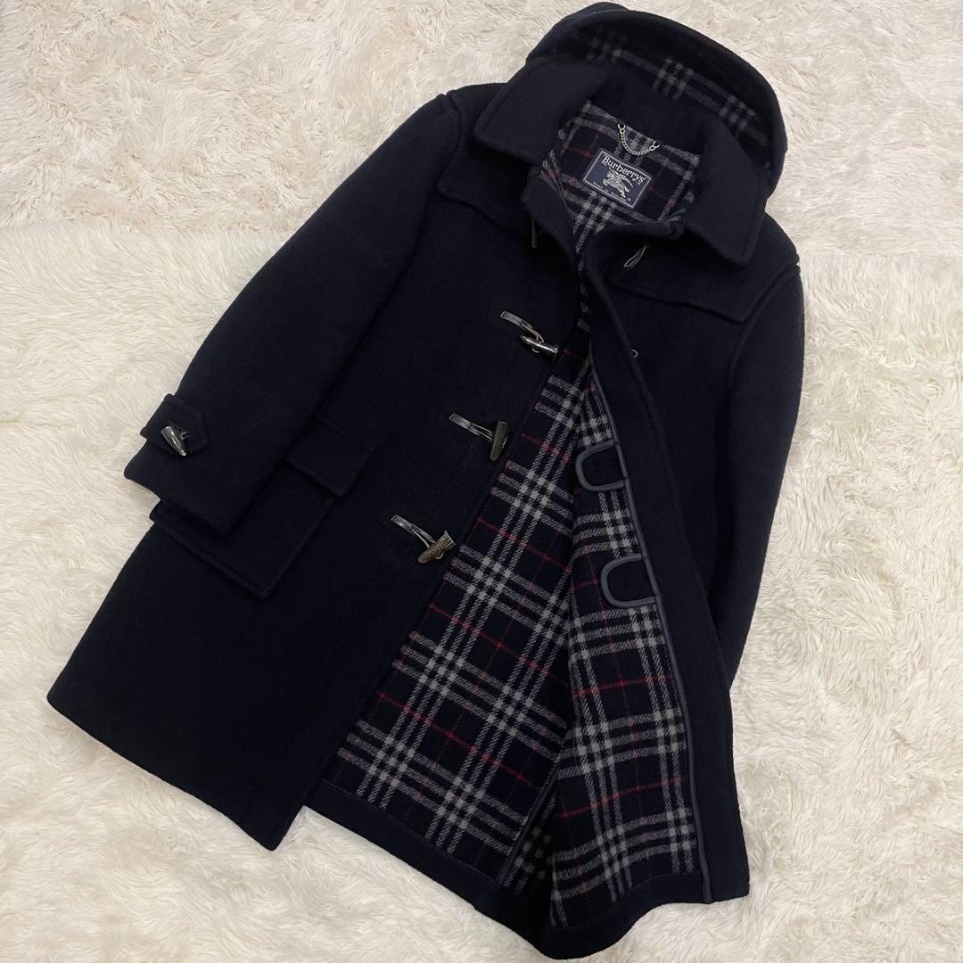BURBERRYS ダッフルコート ネイビー ノバチェック ウール 英国製