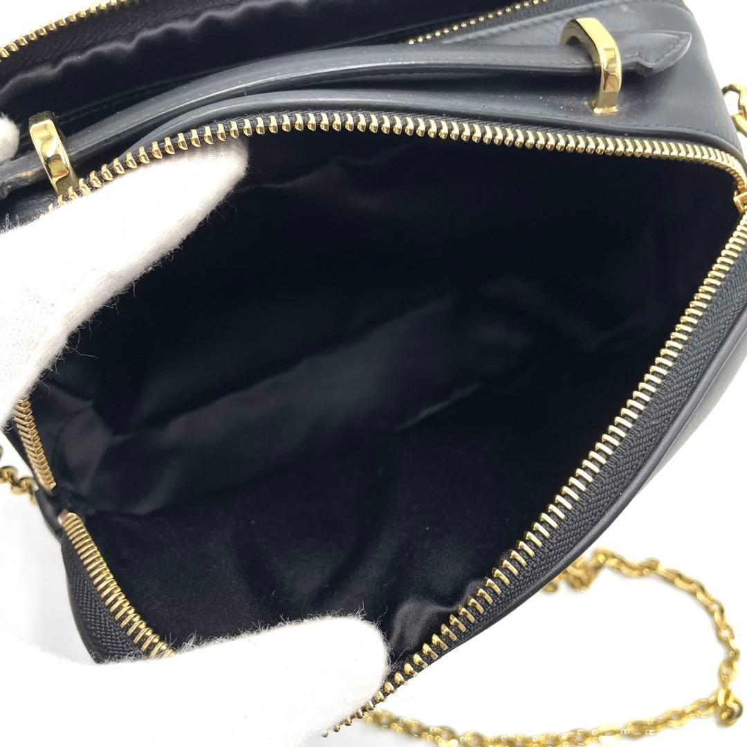 極美品● フェラガモ 2way ショルダーバッグ ガンチーニ ブラック レザー