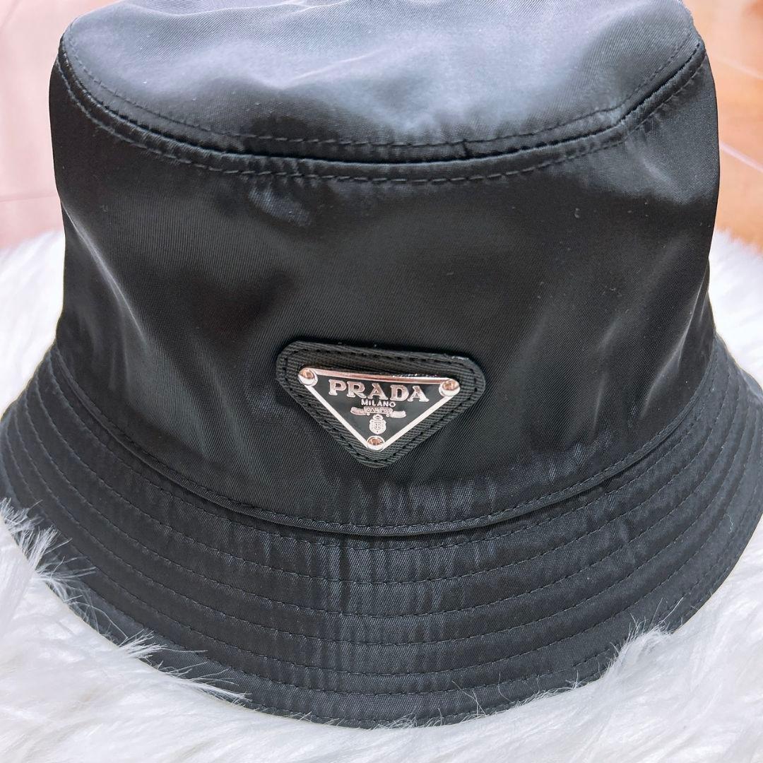 大人気❤️PRADA バケットハット バケハ　ノベルティ　M ブラック