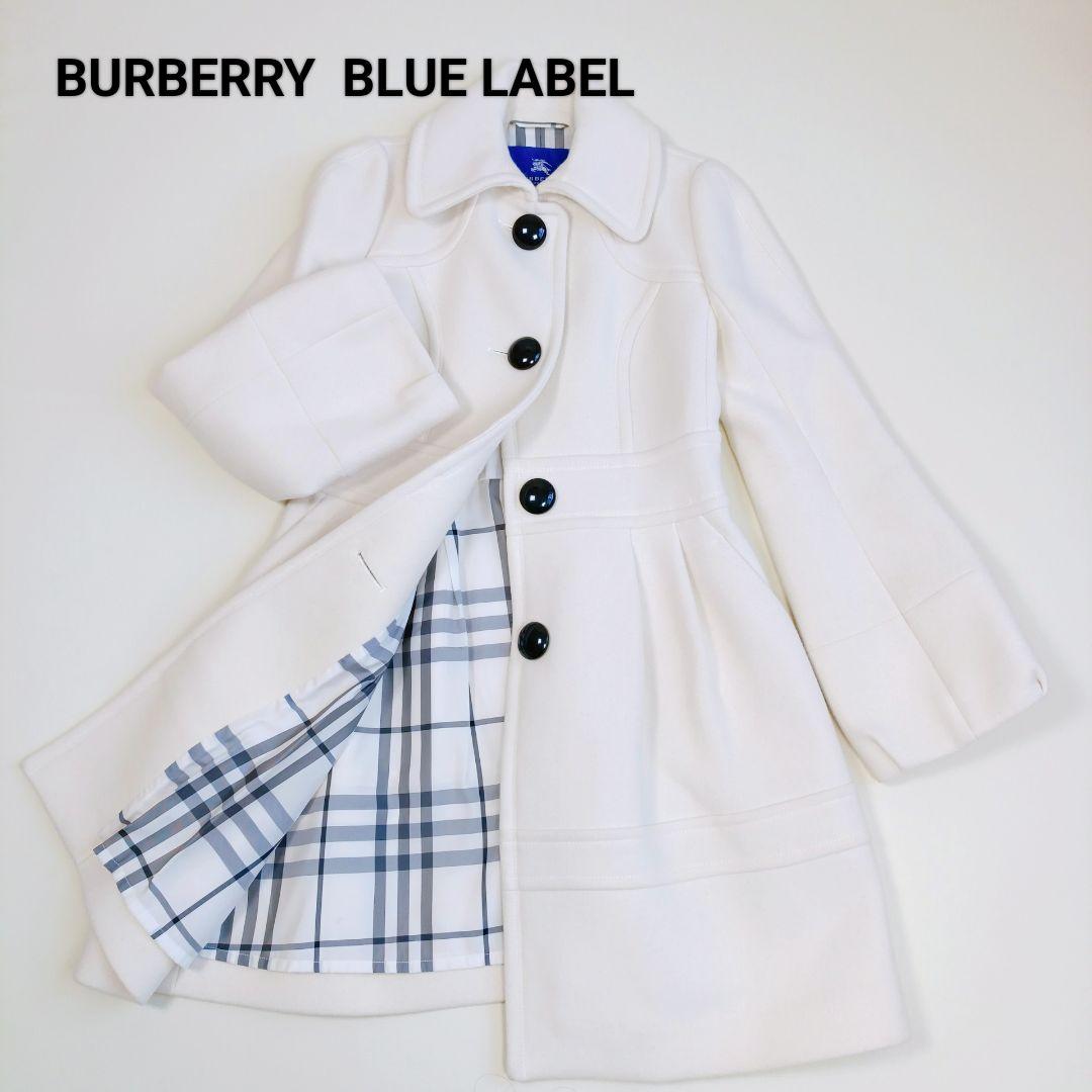 バーバリーブルーレーベル　アンゴラ ウールコート　フレア　バルーンスリーブ　38